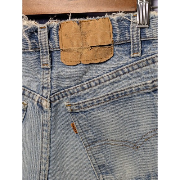Vintage 70s Levi’s Orange Tab High Rise Cutoff Shorts Distressed Denim Size 28 - Picture 4 of 6